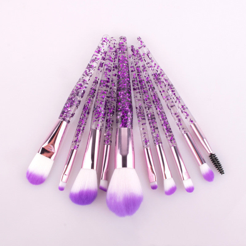 10-Piece Powder-Filled Handle Makeup Brush Set