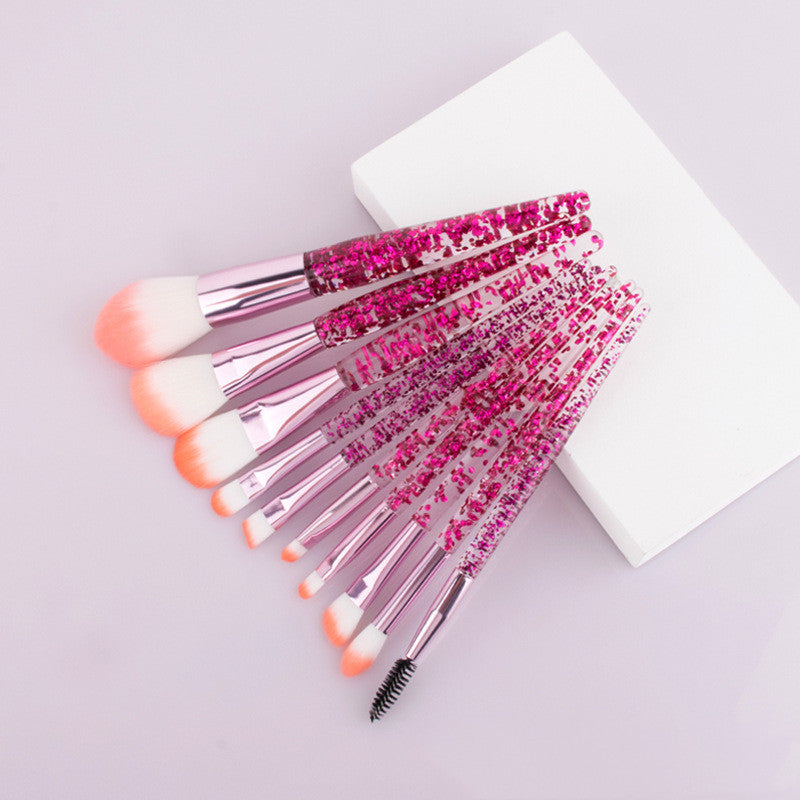 10-Piece Powder-Filled Handle Makeup Brush Set