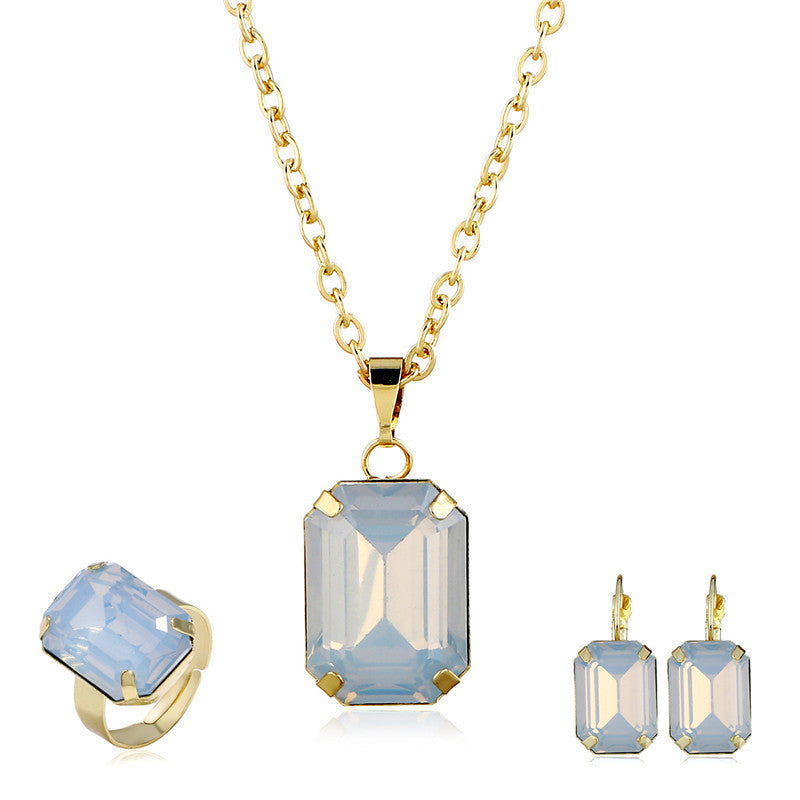 Elegant Crystal Jewelry Set – European & American Style