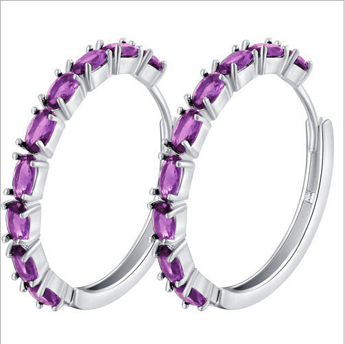 Chic Oval Zircon Earrings