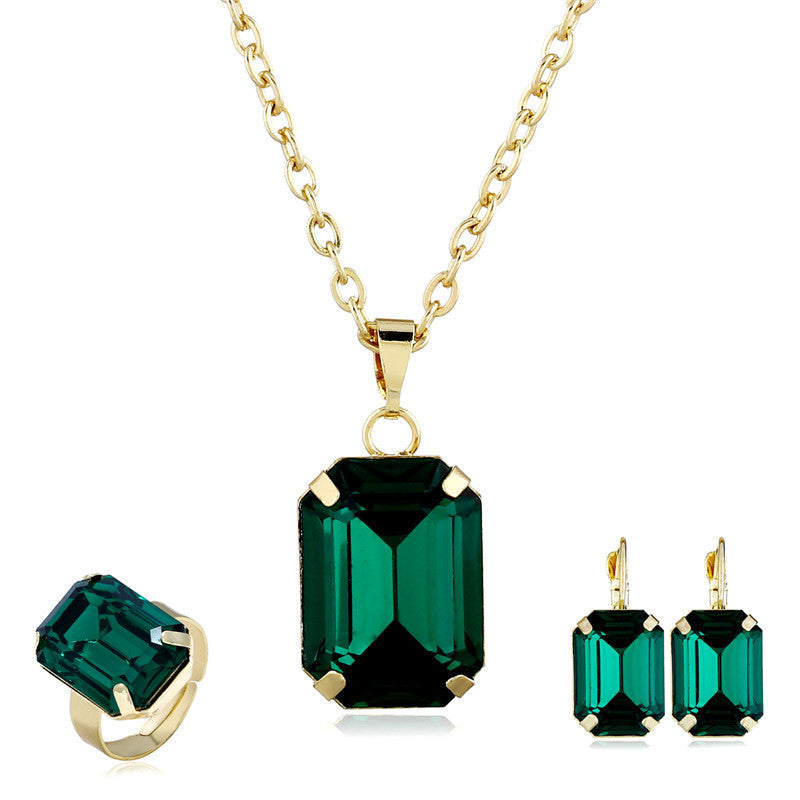 Elegant Crystal Jewelry Set – European & American Style