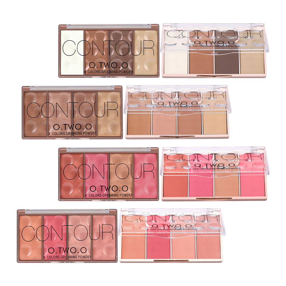Rose Gold 4-Color Blush & Highlighter Palette – Glow & Define