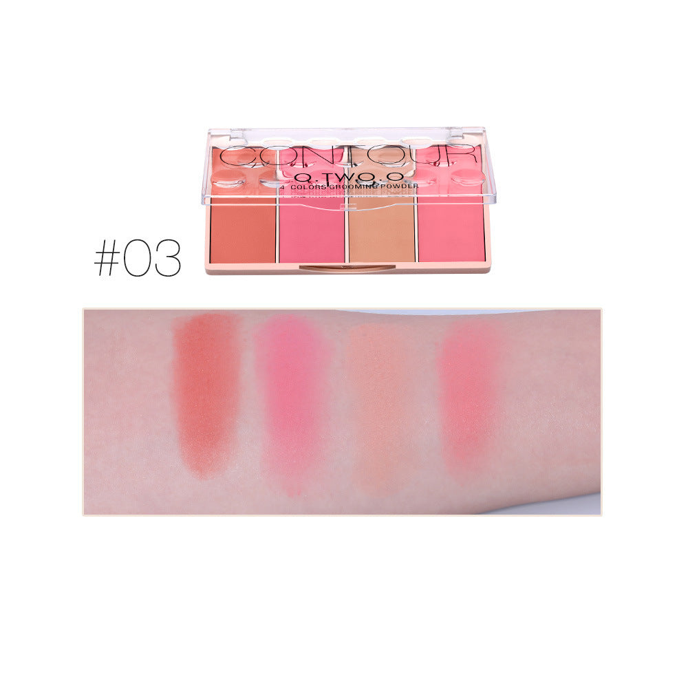 Rose Gold 4-Color Blush & Highlighter Palette – Glow & Define