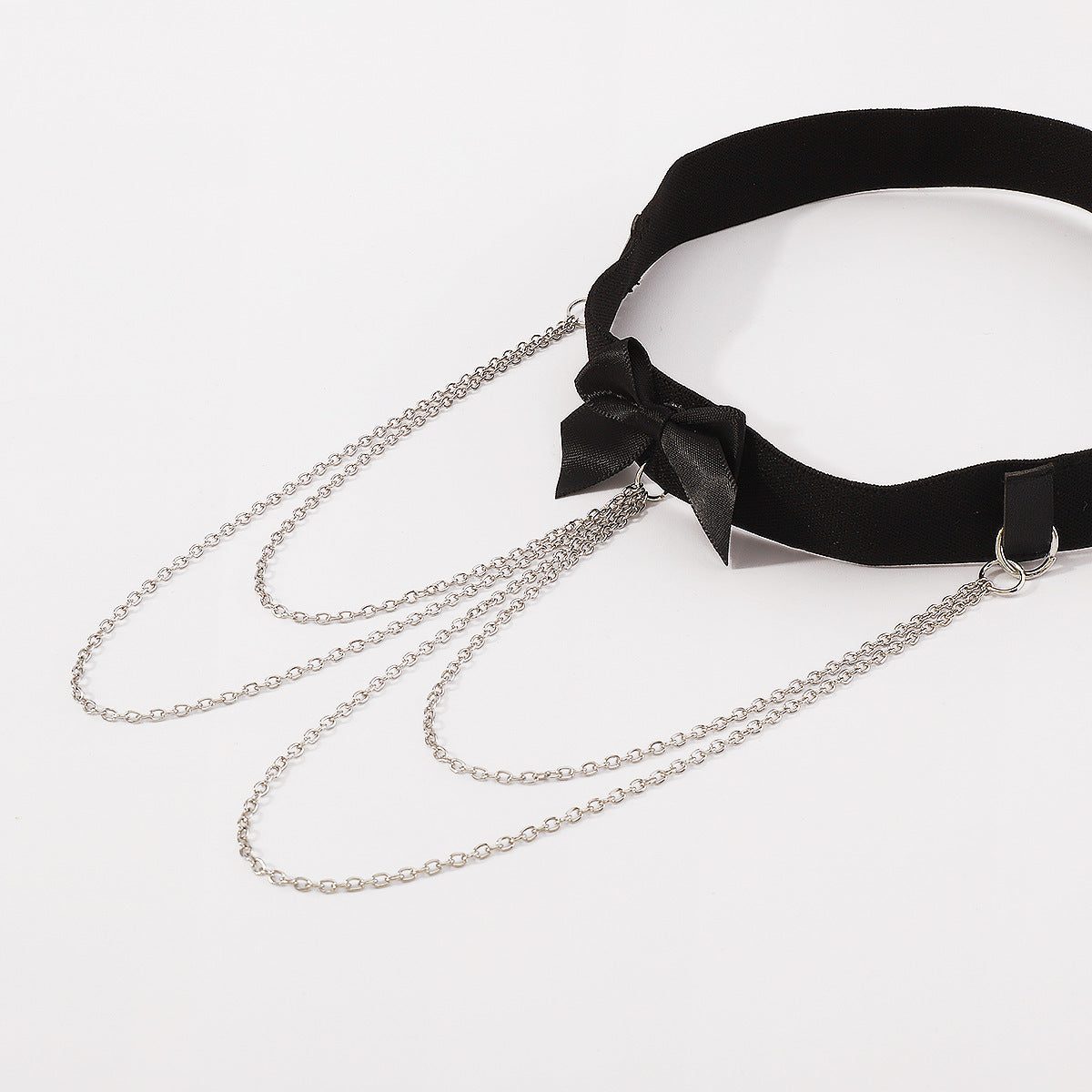 Chic Bow Tassel Leg Bracelet – Elastic Garter with Chain Accent