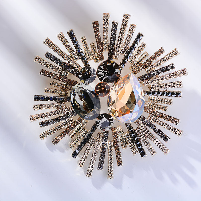 Fashionable Airy Faux Gemstone Brooch