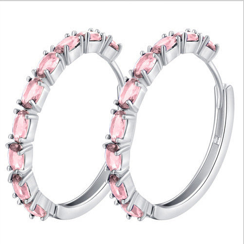 Chic Oval Zircon Earrings