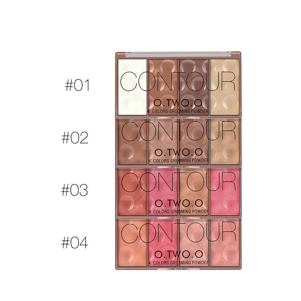 Rose Gold 4-Color Blush & Highlighter Palette – Glow & Define