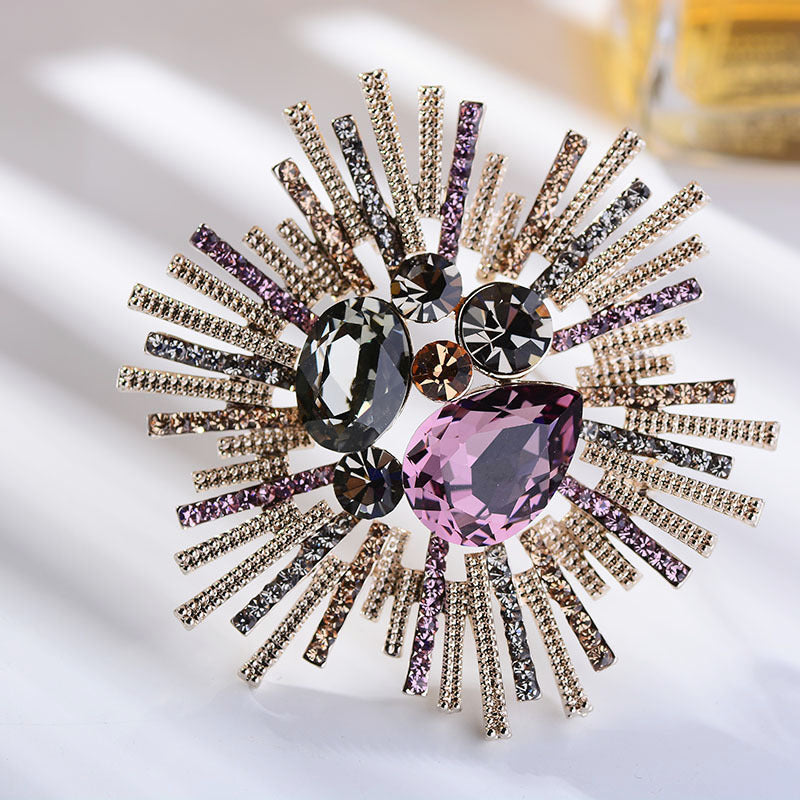 Fashionable Airy Faux Gemstone Brooch