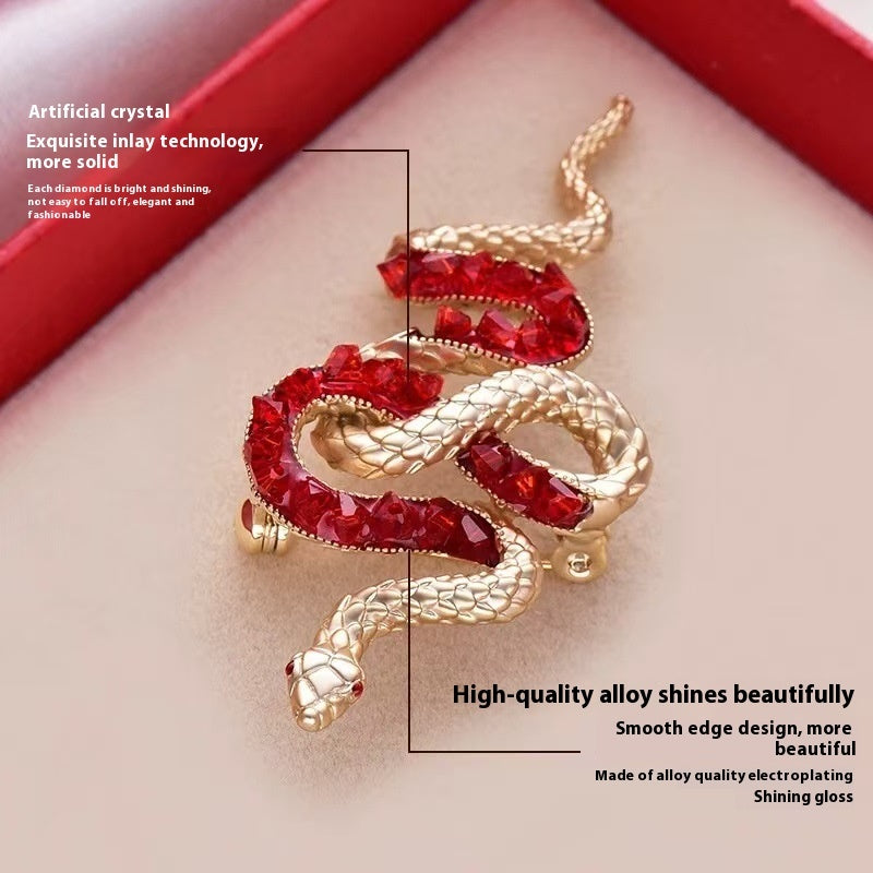 Elegant Spirit Snake Brooch