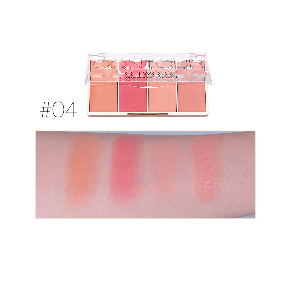 Rose Gold 4-Color Blush & Highlighter Palette – Glow & Define
