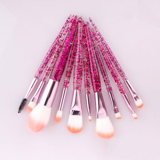 10-Piece Powder-Filled Handle Makeup Brush Set