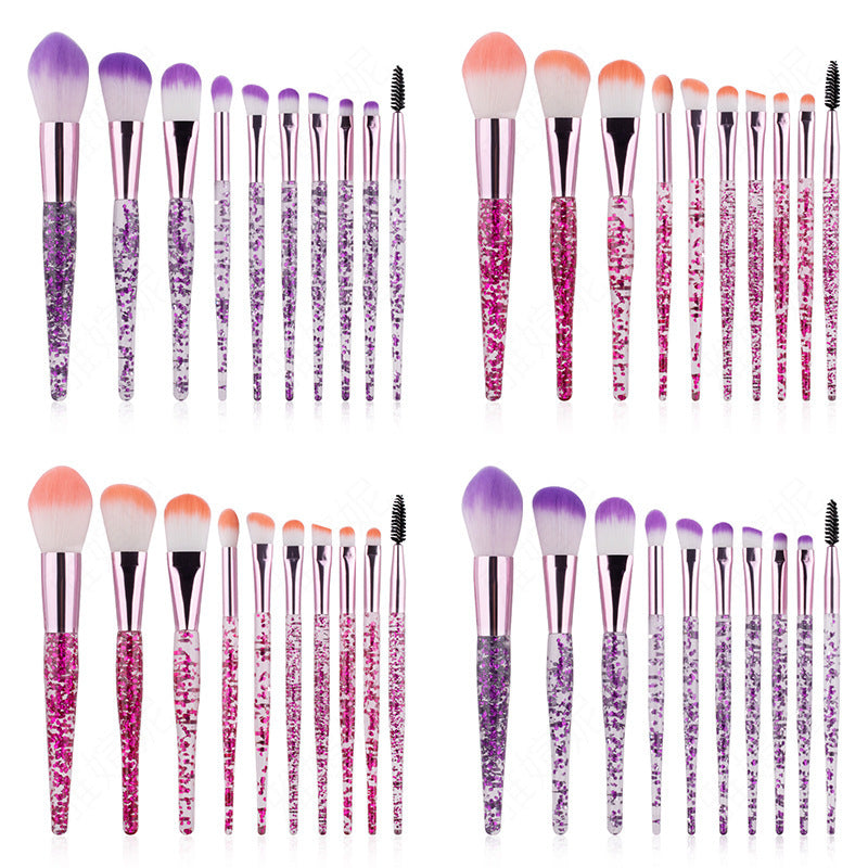 10-Piece Powder-Filled Handle Makeup Brush Set