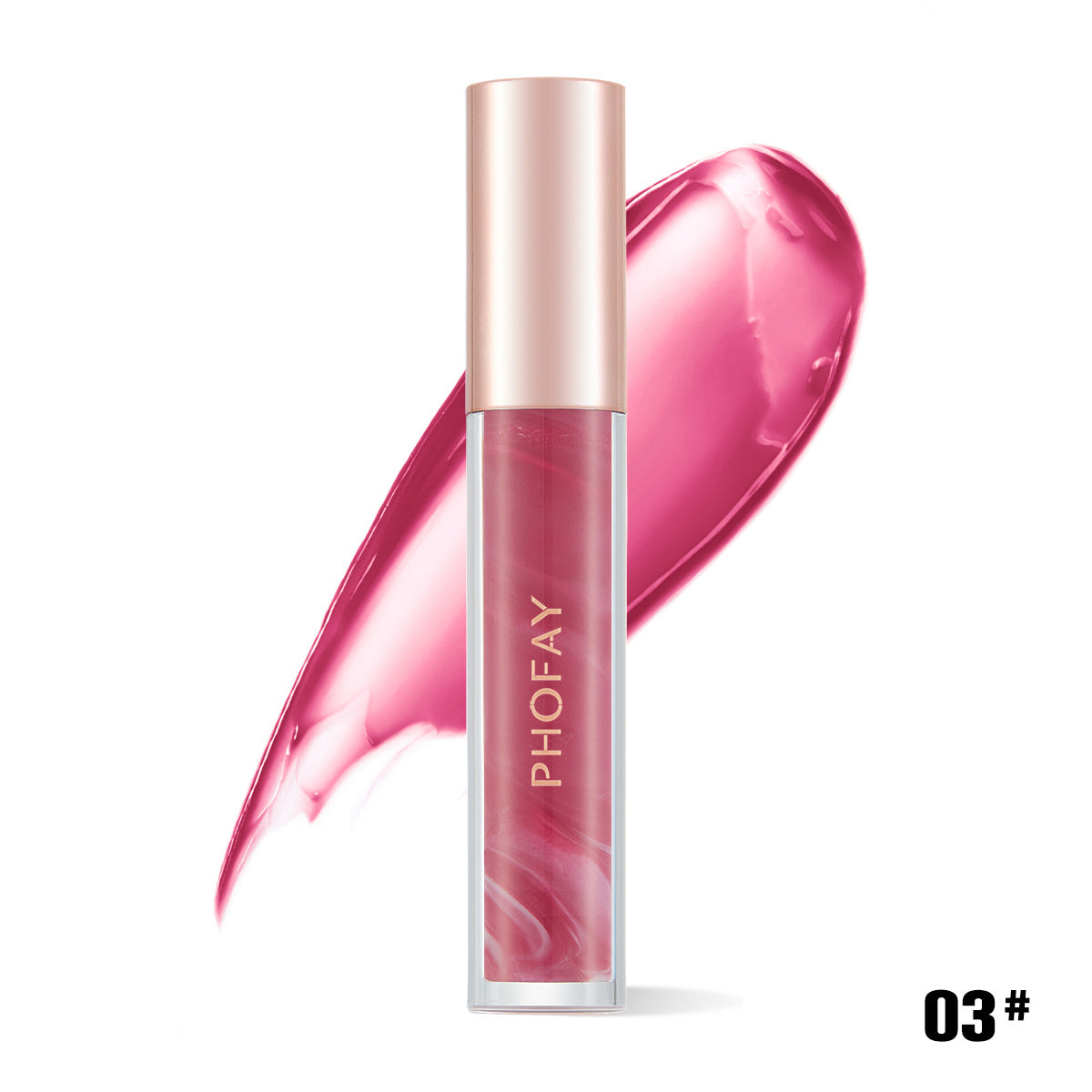 Phofay Rose Bloom Lip Gloss – Hydrating Floral Shine