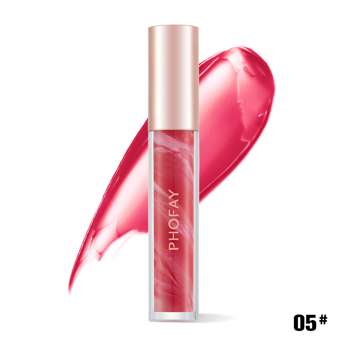 Phofay Rose Bloom Lip Gloss – Hydrating Floral Shine