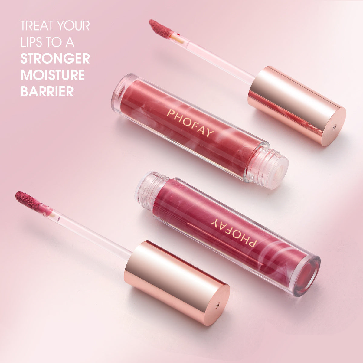 Phofay Rose Bloom Lip Gloss – Hydrating Floral Shine