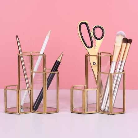 Hexagonal Composite Makeup Brush Holder