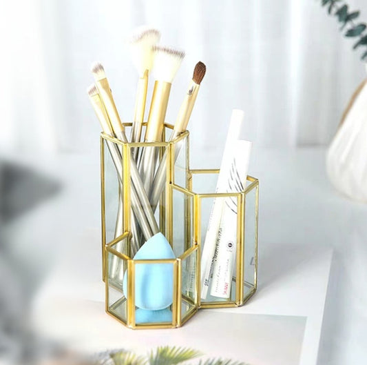 Hexagonal Composite Makeup Brush Holder