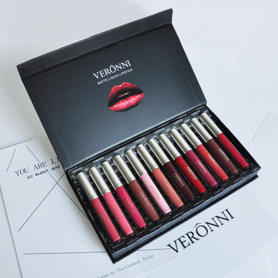 Velvet Bloom – 12-Color Matte Lipstick Gift Set