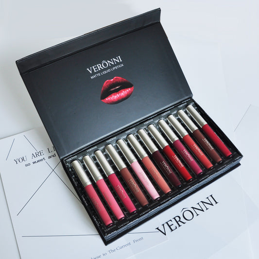 Velvet Bloom – 12-Color Matte Lipstick Gift Set