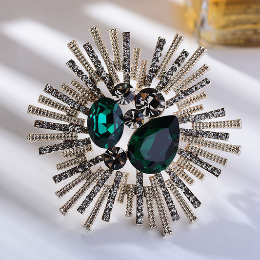 Fashionable Airy Faux Gemstone Brooch