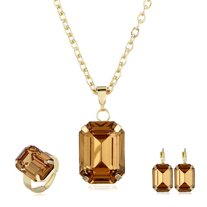 Elegant Crystal Jewelry Set – European & American Style