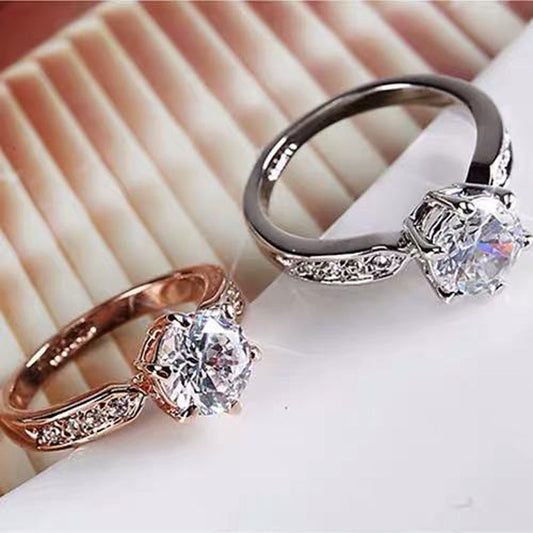 Personality Six-claw Diamond Ring
