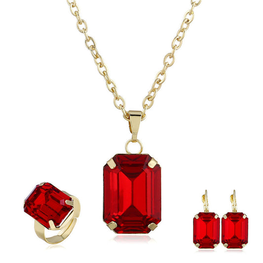 Elegant Crystal Jewelry Set – European & American Style