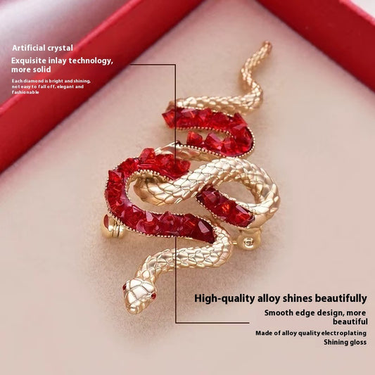 Elegant Spirit Snake Brooch
